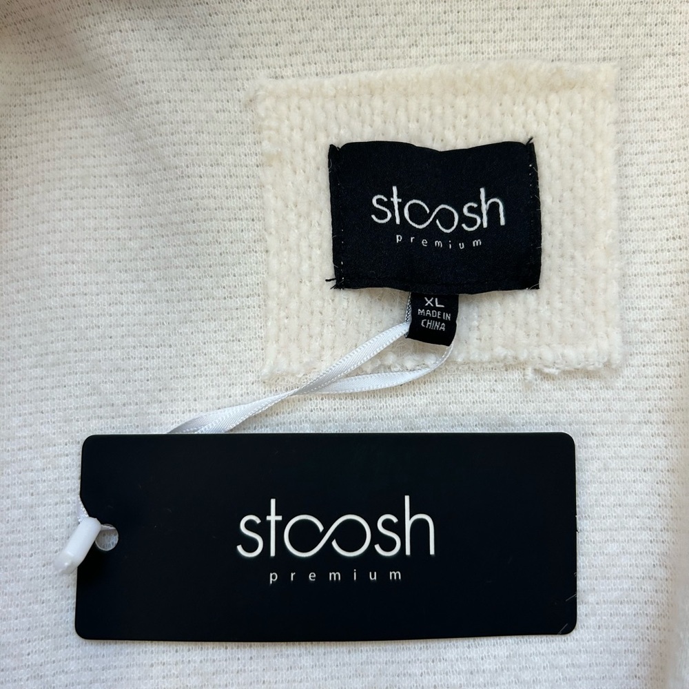STOOSH / NWT/ Cream Long Coat with Black Trim / sold at Buckle/ S and XL - Picture 11 of 14